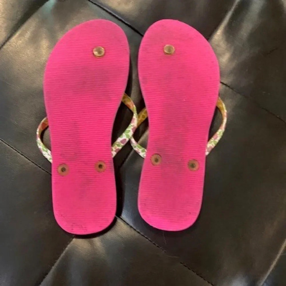 Vera Bradley Lilli Bell pink floral flip flops L - Picture 3 of 6